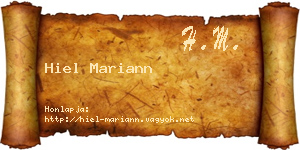 Hiel Mariann névjegykártya
